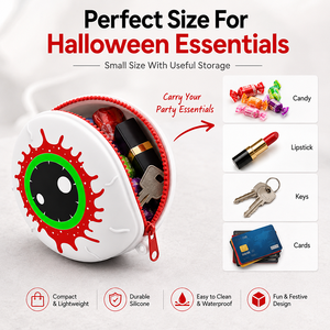 Glow in the Dark Halloween Eyeball Crossbody Bag Silicone <b>Candy</b> Bag Cute Spooky Party Gift Accessory for Kids Adults Wholesale - Product Image 4