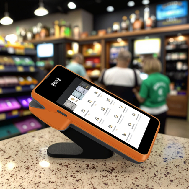 Android 11 Handheld POS System with USB & NFC Contactless Mobile Payment Portable Terminal with Built-In Thermal Printer