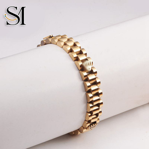 <span class=keywords><strong>Bracelet</strong></span> chaîne graphique en acier inoxydable de haute qualité plaqué or, design géométrique tendance, pour hommes et femmes, OEM, pour les fêtes - Product Image 3