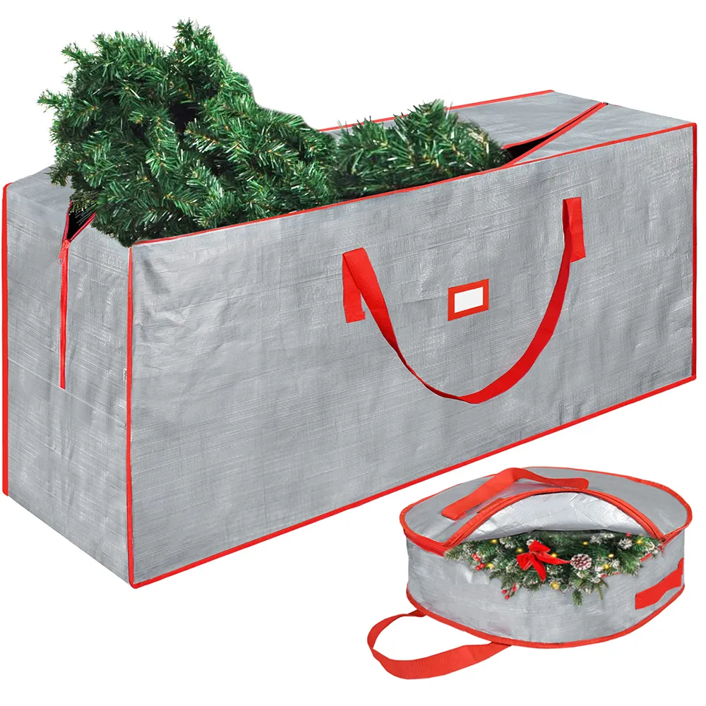 Waterproof Large Durable Heavy Duty 9ft Christmas Tree Storage Bags for Holiday Artificial Trees Storage with Reinforced Handles