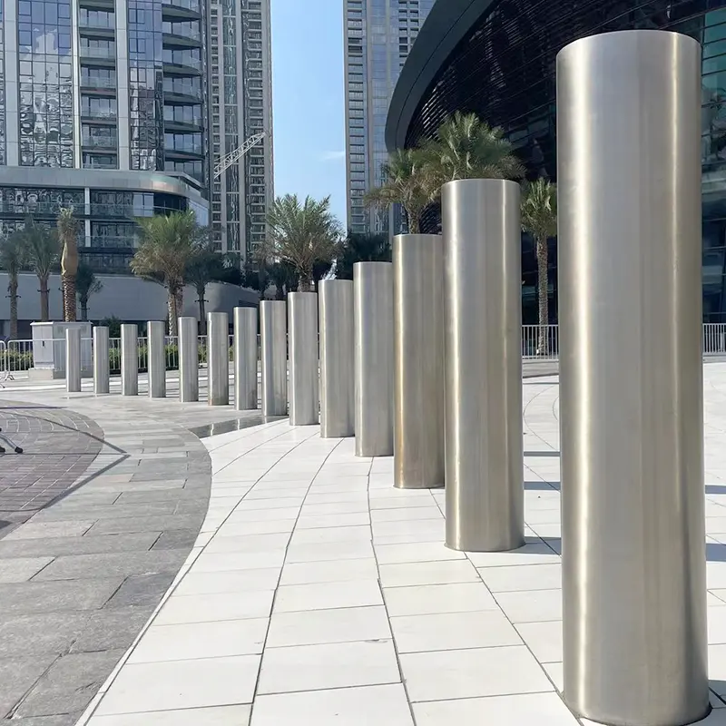 Atacado Fixo Aço Inoxidável Bollards Outdoor Bollard Segurança Post Ss316 Metal Segurança Proteção Fixo Bollard