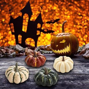 Calabazas Artificiales de Espuma, Pequeñas y Realistas, Mini Calabazas para Decoración de Otoño, Acción de Gracias, Halloween, Navidad, Graduación y Fiestas - Product Image 4
