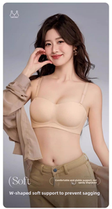 Nouveau soutien-gorge sans armatures confortable pour femme, sans coutures, uni, bonnet 3/4, coussinets amovibles, bretelles ajustables, tricoté, élégant - Product Image 3