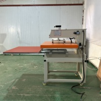 Professionelle Automatische 80x100 Pneumatische Flachbett-Druckmaschine Textil-Heißpressmaschine Neue Großformatige Ausführung