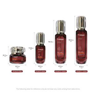 Ensemble de flacons cosmétiques en verre mat à fond épais de forme irrégulière, pots de crème pour le visage de 50 g, flacons de lotion de 40/100/120 ml, impression sur écran pour masque facial - Product Image 5