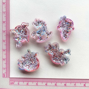 C24 Breloques <span class=keywords><strong>Licorne</strong></span> Fantaisie en Résine Scintillante Kawaii, Cabochons Transparents Mignons pour Bricolage, Coques <span class=keywords><strong>de</strong></span> Téléphone, Aimants <span class=keywords><strong>de</strong></span> Réfrigérateur, Décoration Enfants - Product Image 5