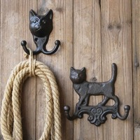 Crochet mural de style européen vintage pour manteaux et chapeaux - Décoration murale en métal robuste pour vêtements