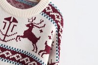 Pull-over en tricot jacquard à col rond unisexe de haute qualité personnalisé 2025, pull de Noël pour adultes