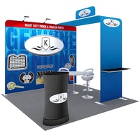 Nouveau design, stand d'exposition personnalisé, impression couleur, vente en gros, tissu tendu, promotion, exposition, stand portable pour salon professionnel, 10x10