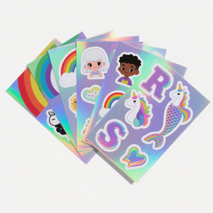 Custom UV Holographic Foil Waterproof Rainbow Die Cut <b>Stickers</b> Personalized <b>Logo</b> UV Print Holographic Vinyl Label <b>Sticker</b> - Product Image 2