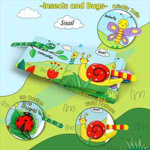 Libros de Tela Suaves para Bebés, de Alto Contraste, con Texturas para Tocar y Sonido de Crujido, para Recién Nacidos, Niños y Niñas de 0 a 6-12 Meses - Product Image 2