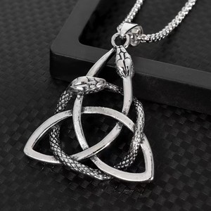 Collier classique en acier inoxydable avec nœud <span class=keywords><strong>celtique</strong></span> de sorcière, plaqué argent véritable ancien, amulette quaternaire, collier de <span class=keywords><strong>mythologie</strong></span> <span class=keywords><strong>nordique</strong></span> - Product Image 2