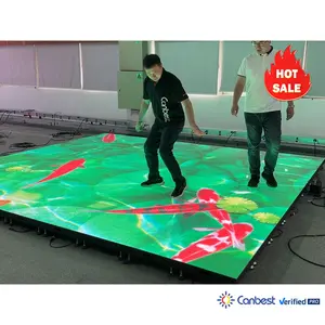 Indoor P3.91 P3.91 Full Color Interactive Led Floor Display Dancing Floor Tiles Led Video Wall 19Mm P1.9Dance Floor Led Screen