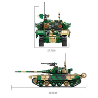 Panlos 632005 1773 adet teknik rus T90 ana savaş tankı ordu askeri yapı taşları tuğla çocuklar için