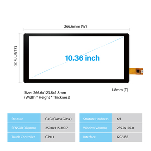 GPS Màn hình 10.36 inch màn hình cảm ứng UV cắt có sẵn pcap cảm ứng điện dung panel màn hình pcap màn hình cảm ứng cho xe Navigation - Product Image 2