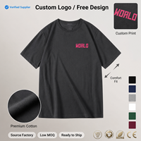 Kaos Pria Katun 230gsm Sablon Dada, Kerah Bulat Lengan Pendek, Logo Custom untuk Pakaian Kasual, Pabrik Terverifikasi
