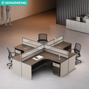 Cabina de oficina con pantalla divisoria en forma de L para 6 personas, escritorio sencillo y moderno para el personal, computadora de oficina, asiento para el personal - Product Image 3