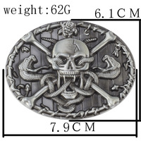 Boucle de ceinture personnalisée en alliage de zinc à tête ronde de 25 mm avec finition émaillée, styles western cowboy et punk rock pour ceintures