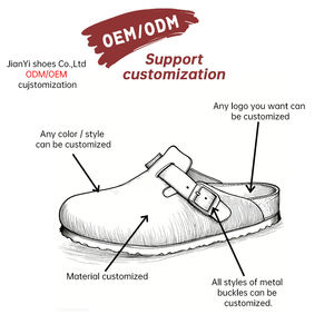 Chaussures mules en daim personnalisées de haute qualité Tendance de la mode Légères et respirantes en cuir véritable et semelle extérieure en liège - Product Image 1