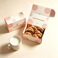 Boîte Cadeau Personnalisée pour 12 Macarons, Boîte en Papier avec Logo, Emballage Professionnel en Feuille d'Or pour Petits Logos, Boîte d'Expédition avec Insert