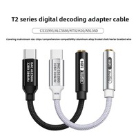 Cable Adaptador Digital Serie T2 Tipo-C a 3.5mm para Auriculares, Cable de Decodificación para Teléfonos Móviles (Compatible con DAC)