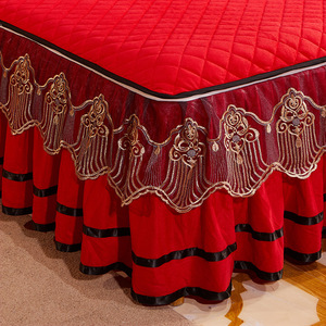 Luxe Beddengoed Europese Stijl Spreien Op Het <span class=keywords><strong>Bed</strong></span> Kant <span class=keywords><strong>Bed</strong></span> Rok Kussenslopen Crystal Fluwelen King <span class=keywords><strong>Queen</strong></span> <span class=keywords><strong>Size</strong></span> Thuis Textiel - Product Image 3