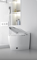 Toilette intelligente professionnelle avec chauffage de siège et télécommande incluse, double chasse d'eau, à poser au sol, pour les marchés mondiaux