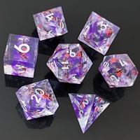 Magnifique ensemble de dés DND en résine époxy faits à la main, à bords tranchants, motif fleur de prunier, pour jeux de société Dungeons and Dragons