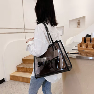 Produttore il piccolo Neon personalizzato iridescente gelatina Pvc borse all'ingrosso da donna impermeabile ologramma chiaro spiaggia Tote Bag - Product Image 1