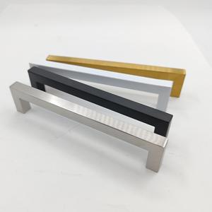 Manija de Puerta de Armario de Acero Inoxidable Cuadrada Negra, Diseño Moderno, Fácil Instalación, para Cocina, Baño, Apartamento, Centro Comercial - Product Image 6