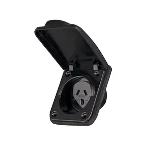 YOUU Caravan Accessories Electric RV Socket 10A Black Socket Outlet For Caravan