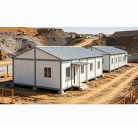 Maison préfabriquée mobile en structure acier pour dortoir de travailleurs de chantier, abri temporaire, hébergement extérieur pour mines