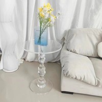 Table en acrylique de luxe personnalisée du fabricant Table d'appoint convertible pour salon Farmhouse Square Luxury Home Furniture