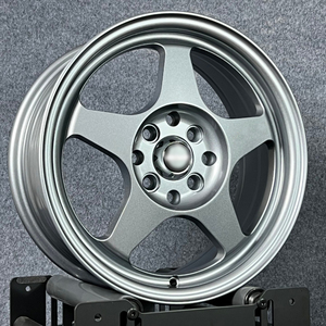 15 16นิ้วการไหลของการแข่งรถที่เกิดขึ้น4x100 4x114.3สีดำสำหรับฮอนด้า Civic Fit Suzuki <span class=keywords><strong>FN2</strong></span> Swift MAZDA 233ช้อนกอล์ฟ S388ล้อรถ jdm - Product Image 5