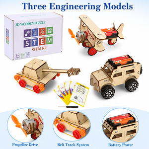 ชุดของเล่นวิทยาศาสตร์ OKYN-Y2114 3 in 1 ตัวต่อไม้ 3 มิติ ชุดประกอบยานพาหนะ STEM เครื่องบินบินได้สองระดับ รถถังยืดหยุ่น รถออฟโรด ประกอบเองได้ - Product Image 5