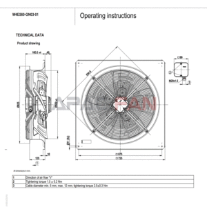 ebm-papst W4E560-GN03-01 high efficiency 560mm axial cooling fan AC ventilation fan for HVAC industrial heavy duty systems - Product Image 3