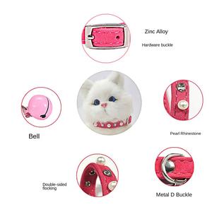 Kalung Kucing Grosir yang Dapat Disesuaikan, Kalung Kucing Mewah, Kalung Hewan Lucu dengan Rhinestone pada Kalung PU - Product Image 3