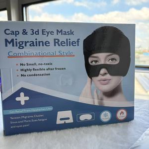 Heenlong Gel integrado Hielo Frío Terapia caliente Dolor de cabeza y alivio de <span class=keywords><strong>la</strong></span> <span class=keywords><strong>migraña</strong></span> Gorra Sombrero Máscara antimigraña Gel de enfriamiento reutilizable Azul - Product Image 5