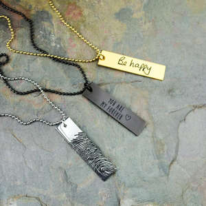 Bijoux pour hommes Jietao en acier inoxydable <span class=keywords><strong>collier</strong></span> d'étiquettes de chien <span class=keywords><strong>militaire</strong></span> personnalisé <span class=keywords><strong>collier</strong></span> pendentif barre verticale rectangulaire personnalisé - Product Image 5