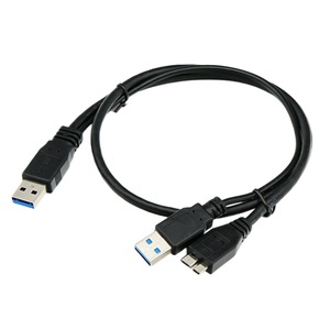 Cable de datos USB 3,0, cabezal doble Micro B a USB A para conexión de disco duro externo, cable de cobre de carga rápida 3a - Product Image 2