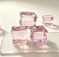 Cubes de glace artificiels en acrylique de forme irrégulière, design Art Déco, multicolores, transparents, écologiques, pour la décoration artisanale, la photographie et le remplissage de vases