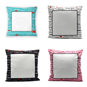 40x40cm Sublimation I <strong>LOVE</strong> YOU Words Pattern Peach Skin <strong>Pillow</strong> Case Blank Custom Romance Couple <strong>Pillow</strong> Sham for Valentine's Day - Product Image 1