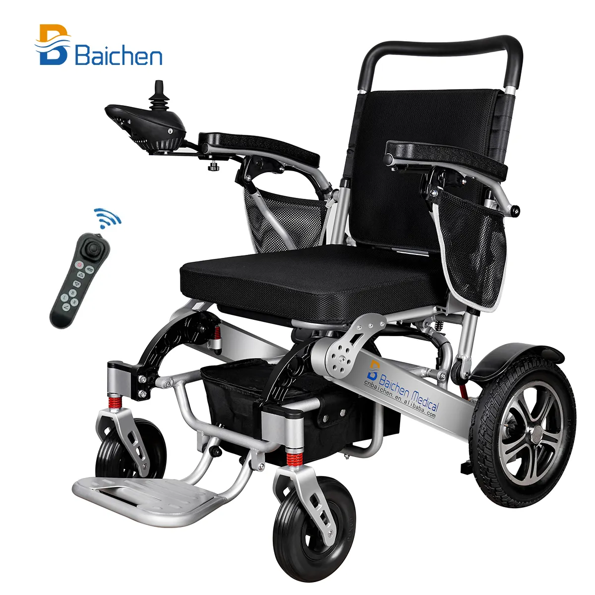 Baichen Medical Equipment Leicht gewicht Tragbare elektrische Fernbedienung Klappbarer Elektro rollstuhl für Behinderte