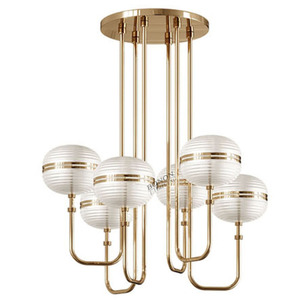 Iron small glass chandelier <b>retro</b> restaurant LED restaurant chandelier decorative attic high ceiling chandelier - Product Image 2