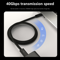 Câble Thunderbolt 4 Type-C PD240 Watts à charge rapide 5A 40 Gbps avec gaine en nylon tressé, prend en charge la sortie vidéo 8K60Hz pour caméra