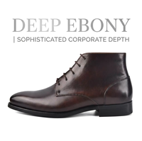 Bottes montantes minimalistes pour hommes, en cuir, à lacets, style Chukka, décontractées et élégantes, pour le bureau, confortables et souples, vente en gros OEM ODM
