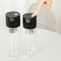 Tasse à thé en borosilicate portable à double isolation avec séparateur d'eau en verre écologique à base magnétique