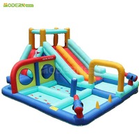 Combo de château gonflable commercial en PVC avec toboggan aquatique, château gonflable pour enfants, parc aquatique gonflable
