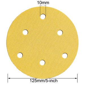 125mm Round 8-hole Abrasive Disc with Hook Ring for Polishing Automotive Applications. - Product Image 2