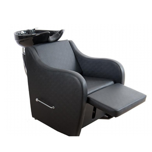 كرسي غسيل الشعر, كرسي غسيل الشعر بالشامبو والجلد الصناعي محمول باللون الأسود للاستخدام في الصالونات - Product Image 1